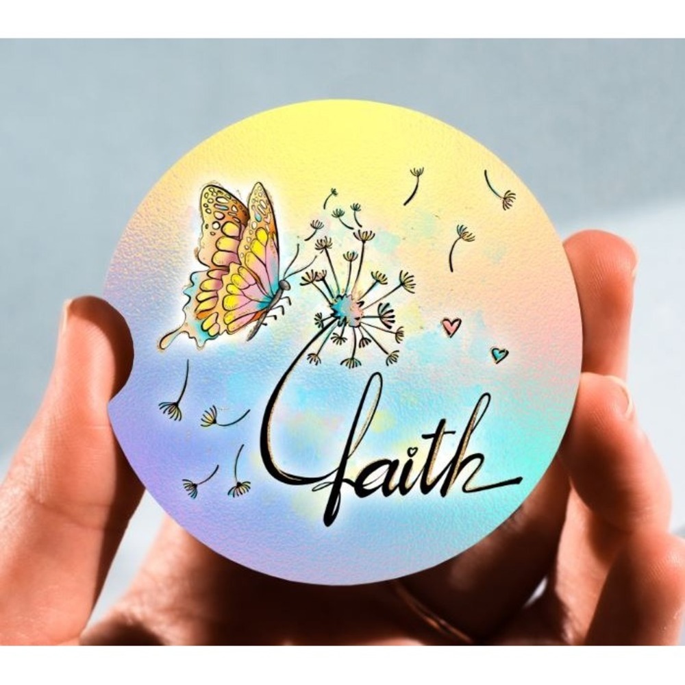 Set of 2 Car Coasters, Faith Car Coaster, Neoprene‎ Car Coaster
